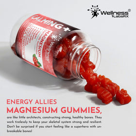 Gummies de magnésium glycinate WELLNESS LABSRX en gros plan