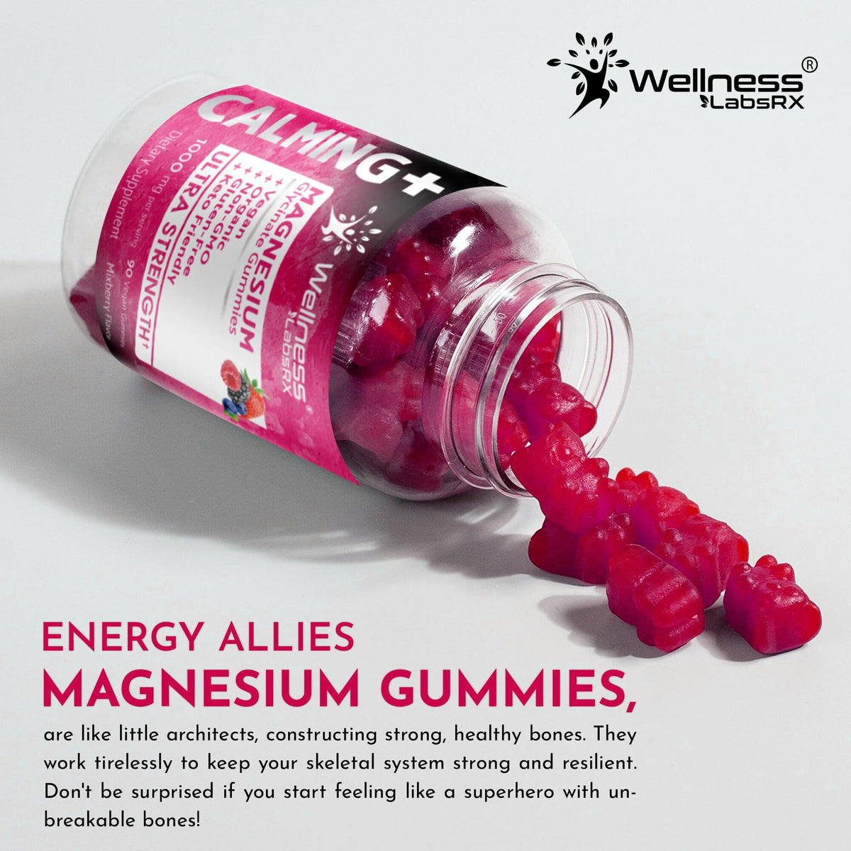 Gummies de Magnésium Glycinate WELLNESS LABSRX, en main
