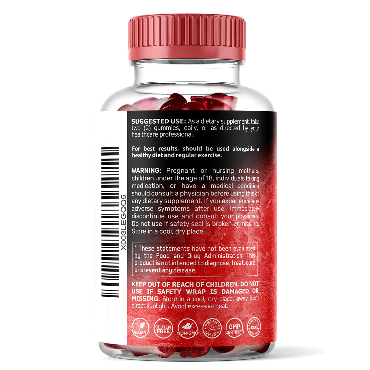Gummies de magnésium glycinate WELLNESS LABSRX sur une table en bois