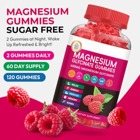 Gummies de magnésium glycinate Xytora 600mg saveur framboise avec dosage recommandé