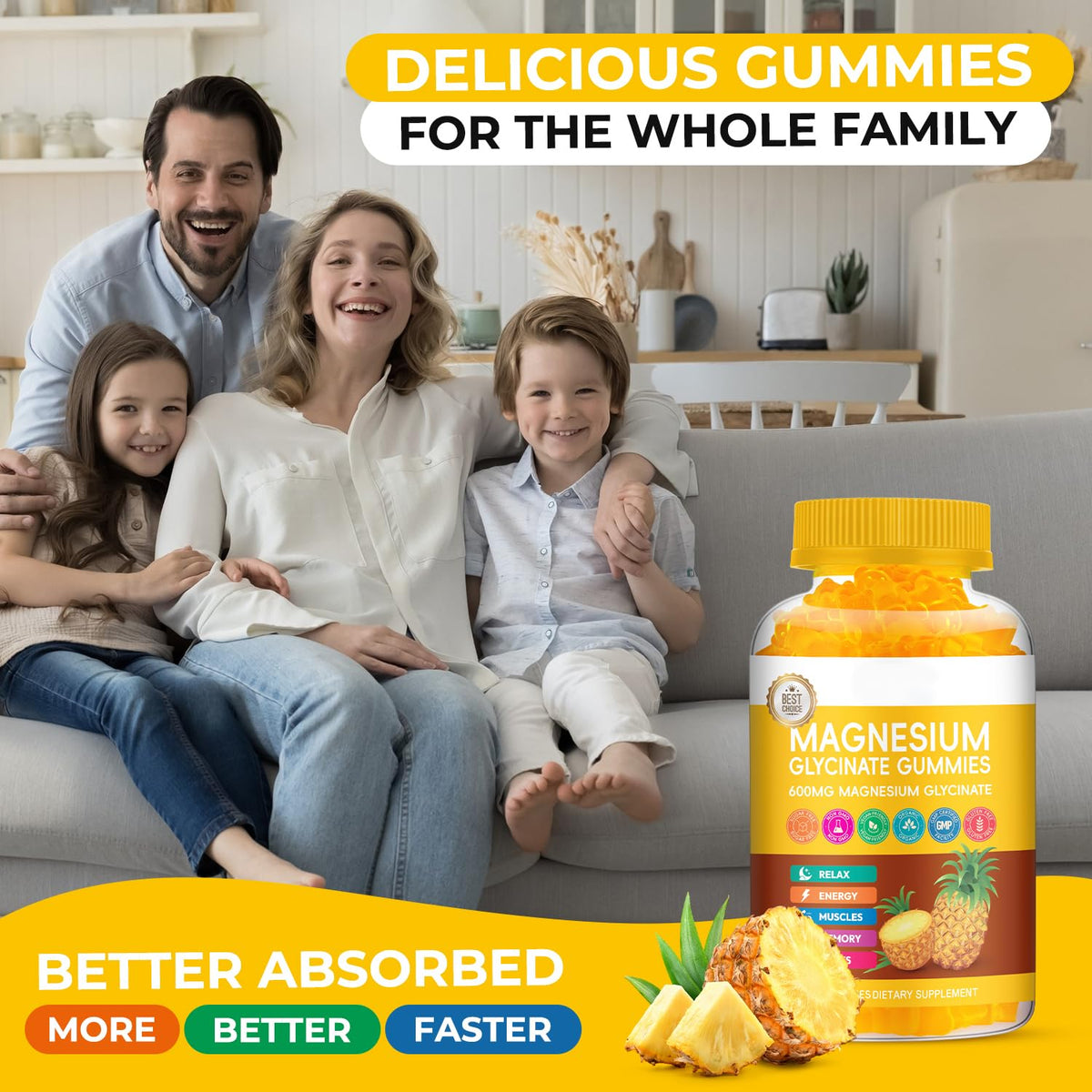 Gummies de magnésium glycinate Xytora avec étiquette visible