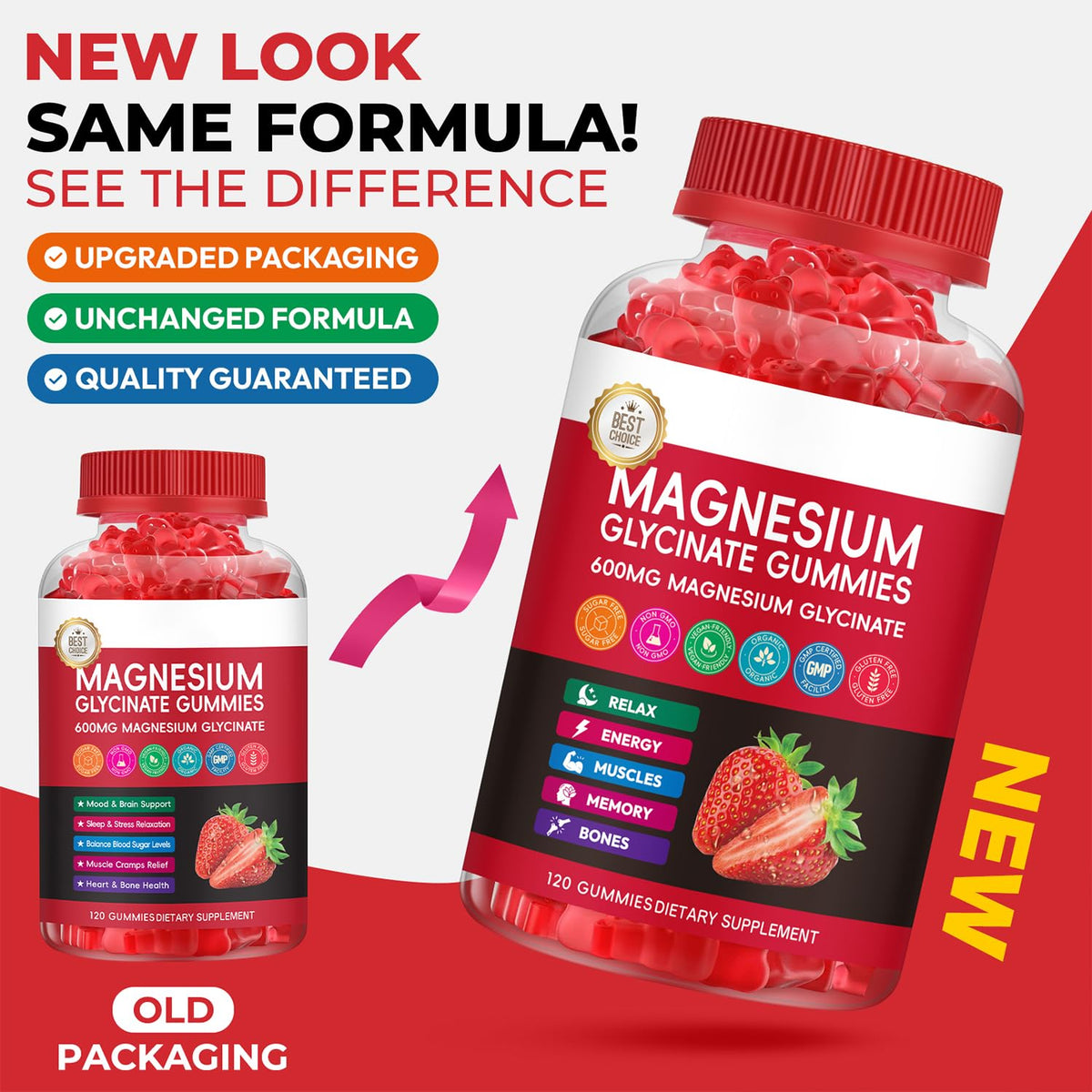 Gummies de magnésium glycinate Xytora avec le flacon ouvert