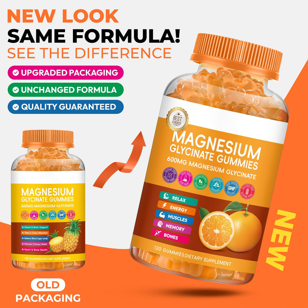 Gummies de magnésium glycinate Xytora avec un fond naturel
