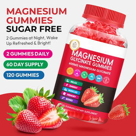 Gummies de magnésium glycinate Xytora avec une main tenant un gummy