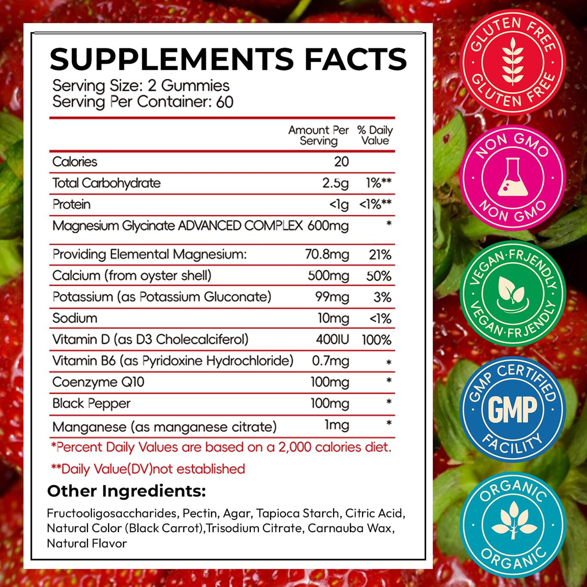Gummies de magnésium glycinate Xytora avec vue de face