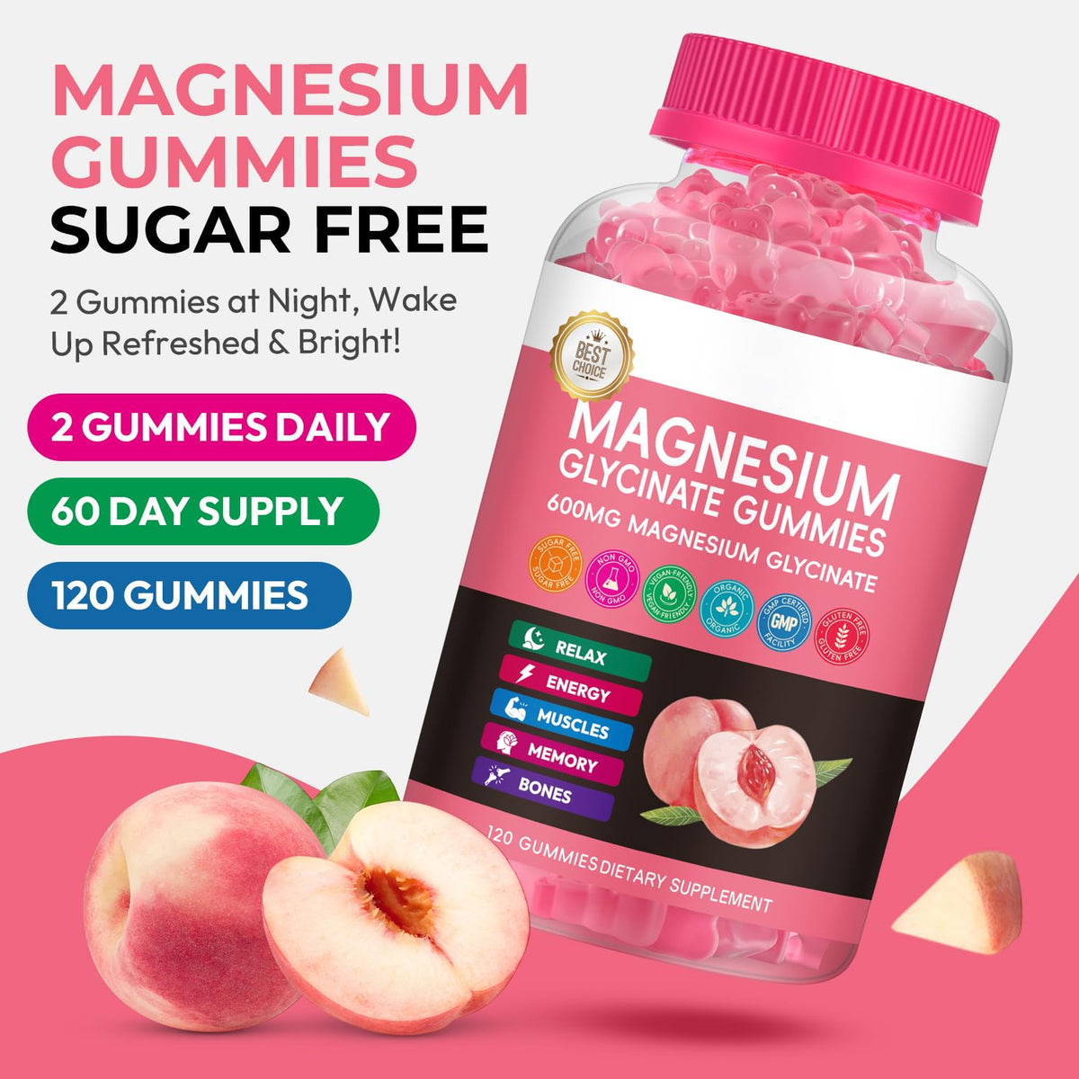 Gummies de magnésium glycinate Xytora, détail de la texture