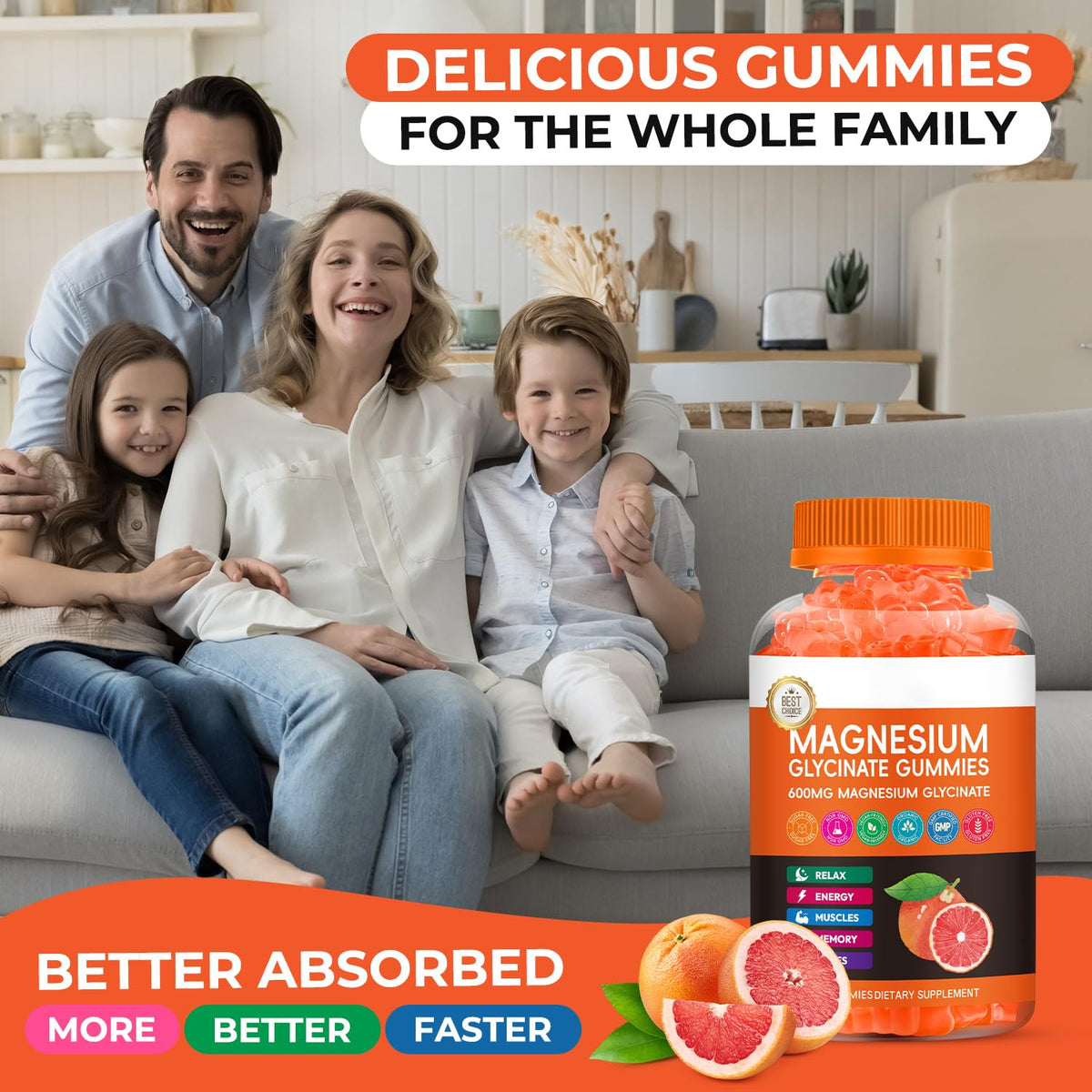 Gummies de magnésium glycinate Xytora, présentation sur une table en bois