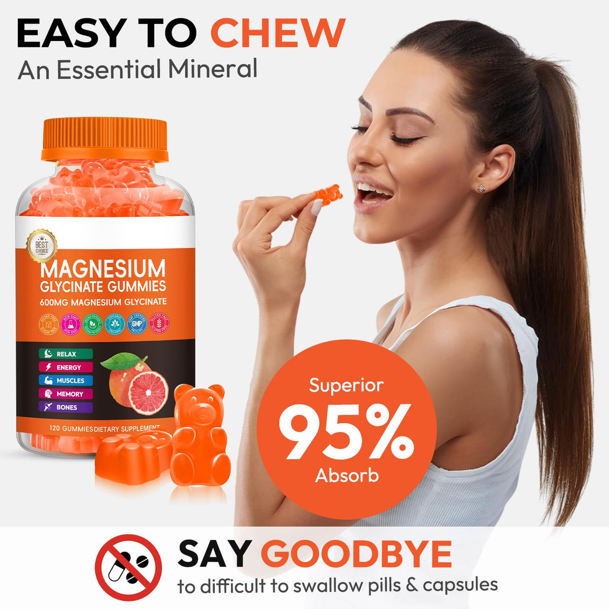 Gummies de magnésium glycinate Xytora, prise en main pour consommation