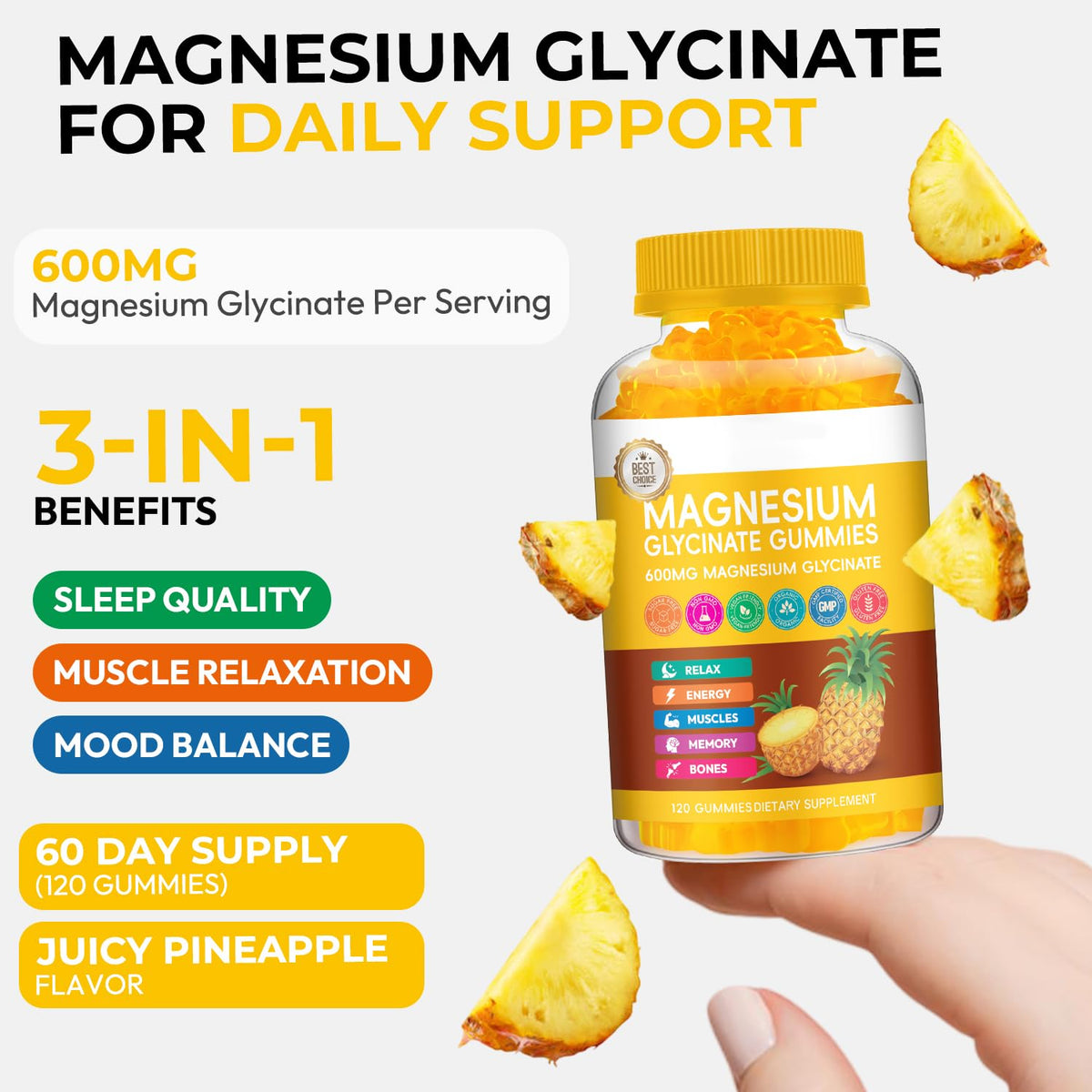 Gummies de magnésium glycinate Xytora sur une table