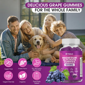 Gummies de Magnésium Glycinate Yidout, goût de raisin