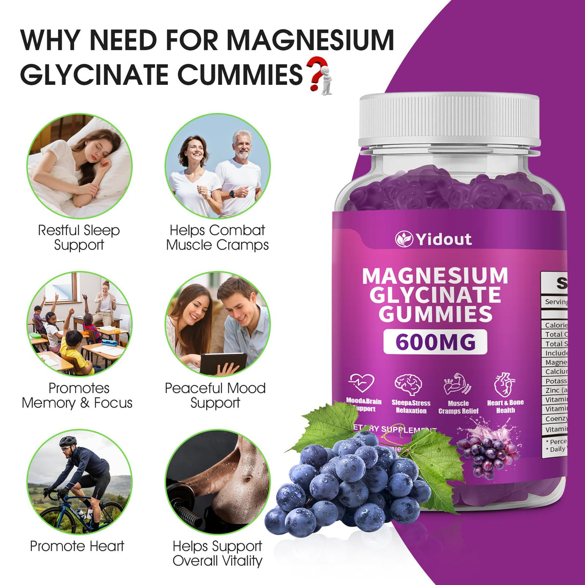 Gummies de Magnésium Glycinate Yidout, personne en train de les prendre