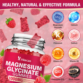 Gummies de magnésium glycinate Yikecao, présentation des gummies dans un bol