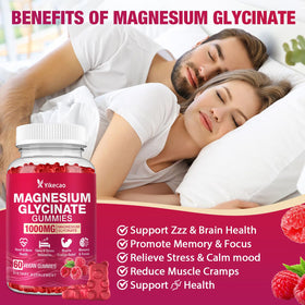 Gummies de magnésium glycinate Yikecao, vue de l'arrière de l'emballage