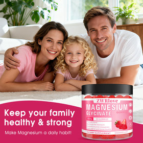 Gummies de magnésium glycinate ZWRlove, présentation en famille