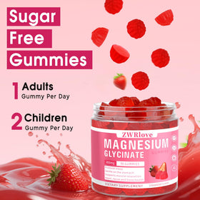 Gummies de magnésium glycinate ZWRlove, vue de côté, texture des gummies