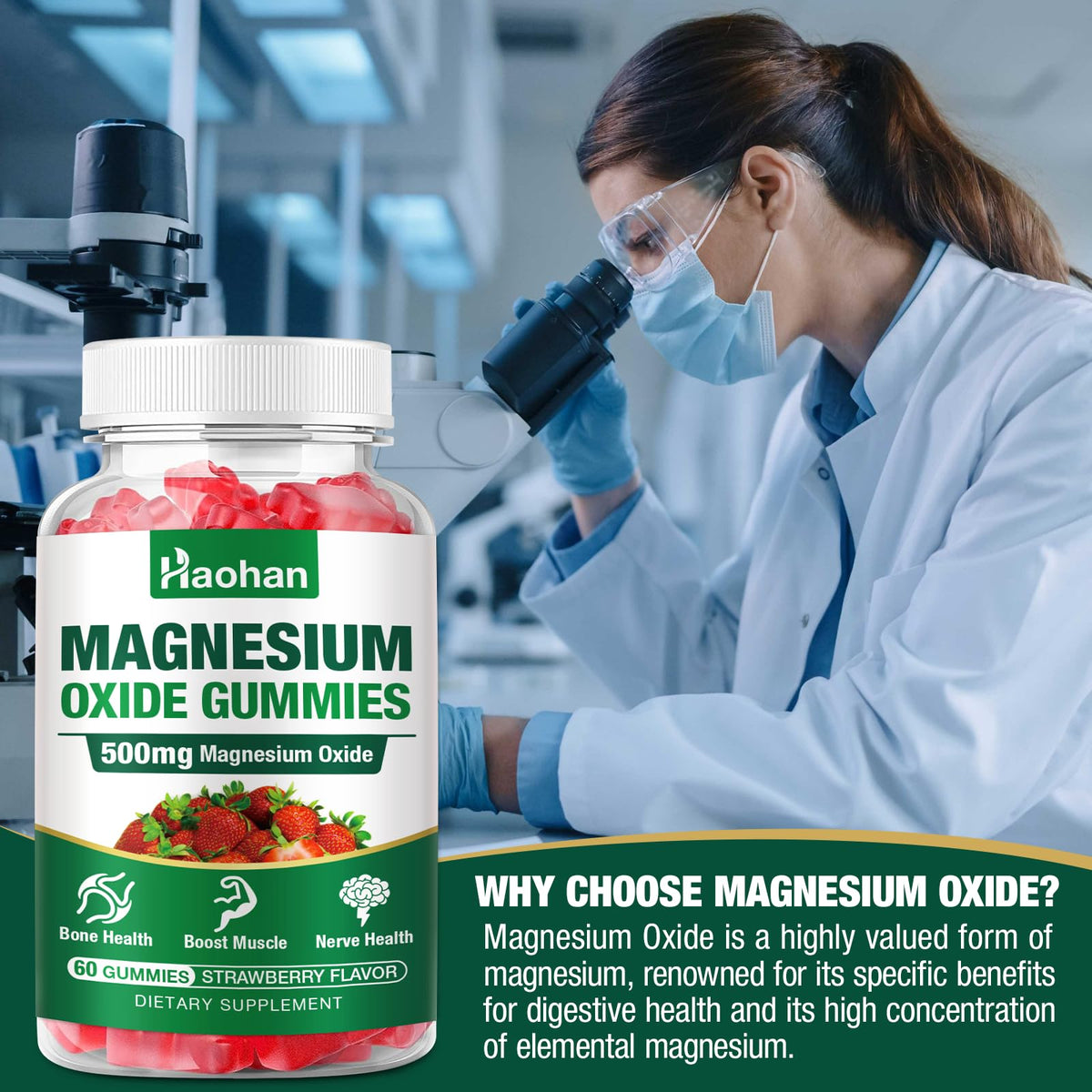 Gummies de magnésium Haohan 500mg, présentation des gummies