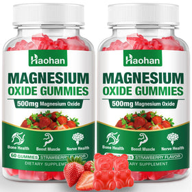 Gummies de magnésium Haohan 500mg saveur fraise, vue avant