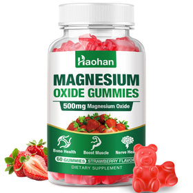 Gummies de magnésium Haohan 500mg saveur fraise, vue de face