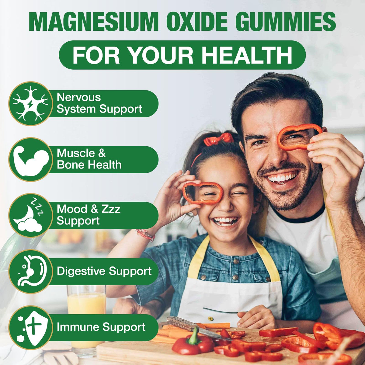 Gummies de magnésium Haohan 500mg, vue de côté