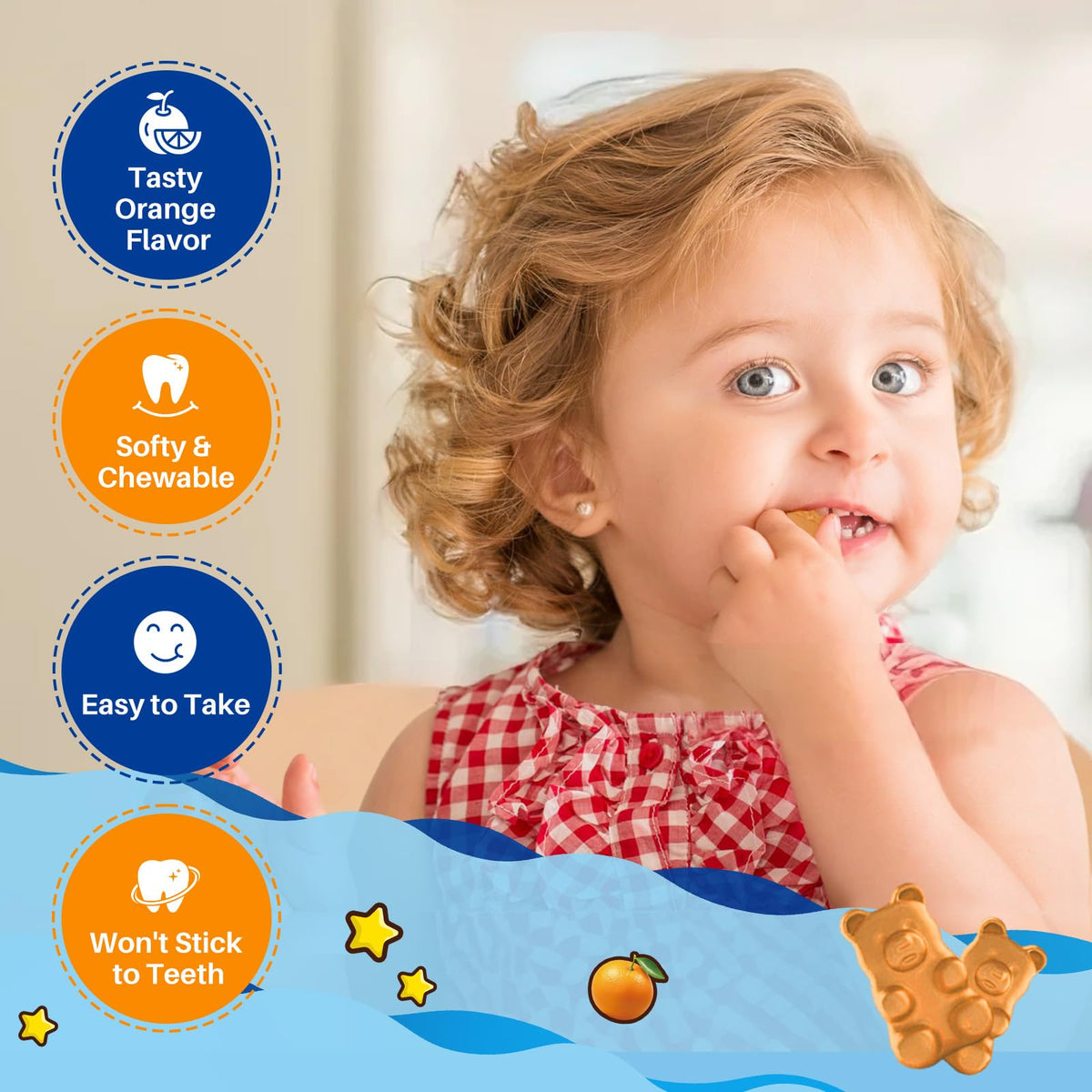 Gummies de magnésium Hovika, gummies sur une assiette