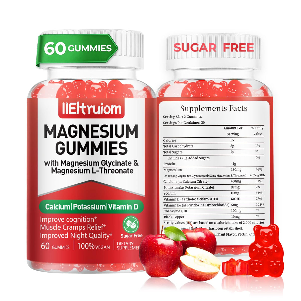Gummies de magnésium IIEltruiom en pot, vue de face