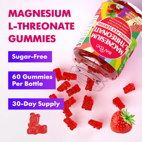 Gummies de Magnésium L-Thréonate BVIVLOO avec bouchon ouvert