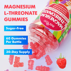 Gummies de magnésium L-thréonate BVIVLOO avec étiquette nutritionnelle