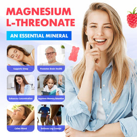 Gummies de magnésium L-thréonate BVIVLOO montrant la texture moelleuse