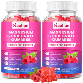 Gummies de Magnésium L-Thréonate Haohan saveur framboise, 1200mg, emballage avant