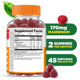 Gummies de magnésium Lifeable au goût pêche et framboise, vue de face