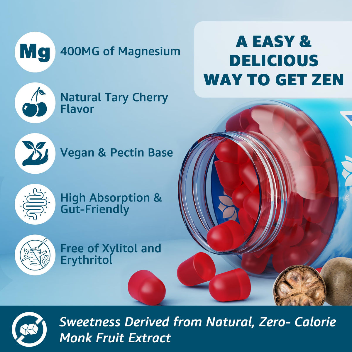 Gummies de magnésium LILICARE avec ingrédients naturels