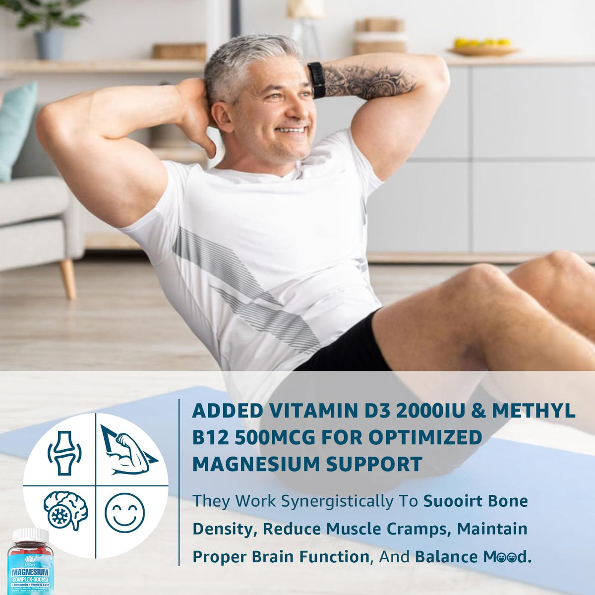 Gummies de magnésium LILICARE dans un bol
