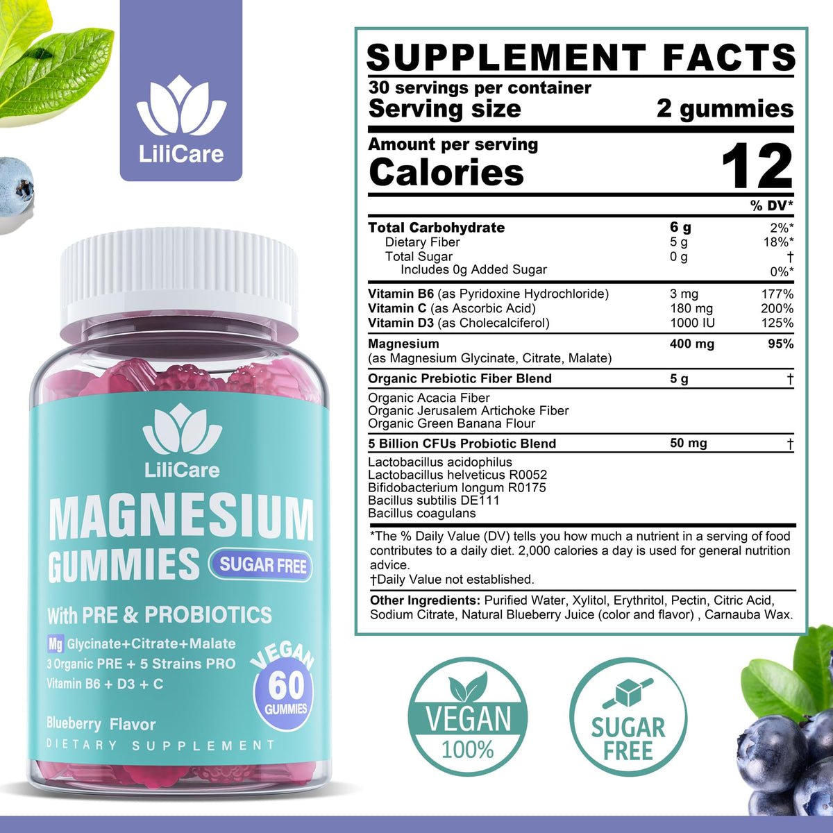 Gummies de Magnésium LILICARE goût myrtille