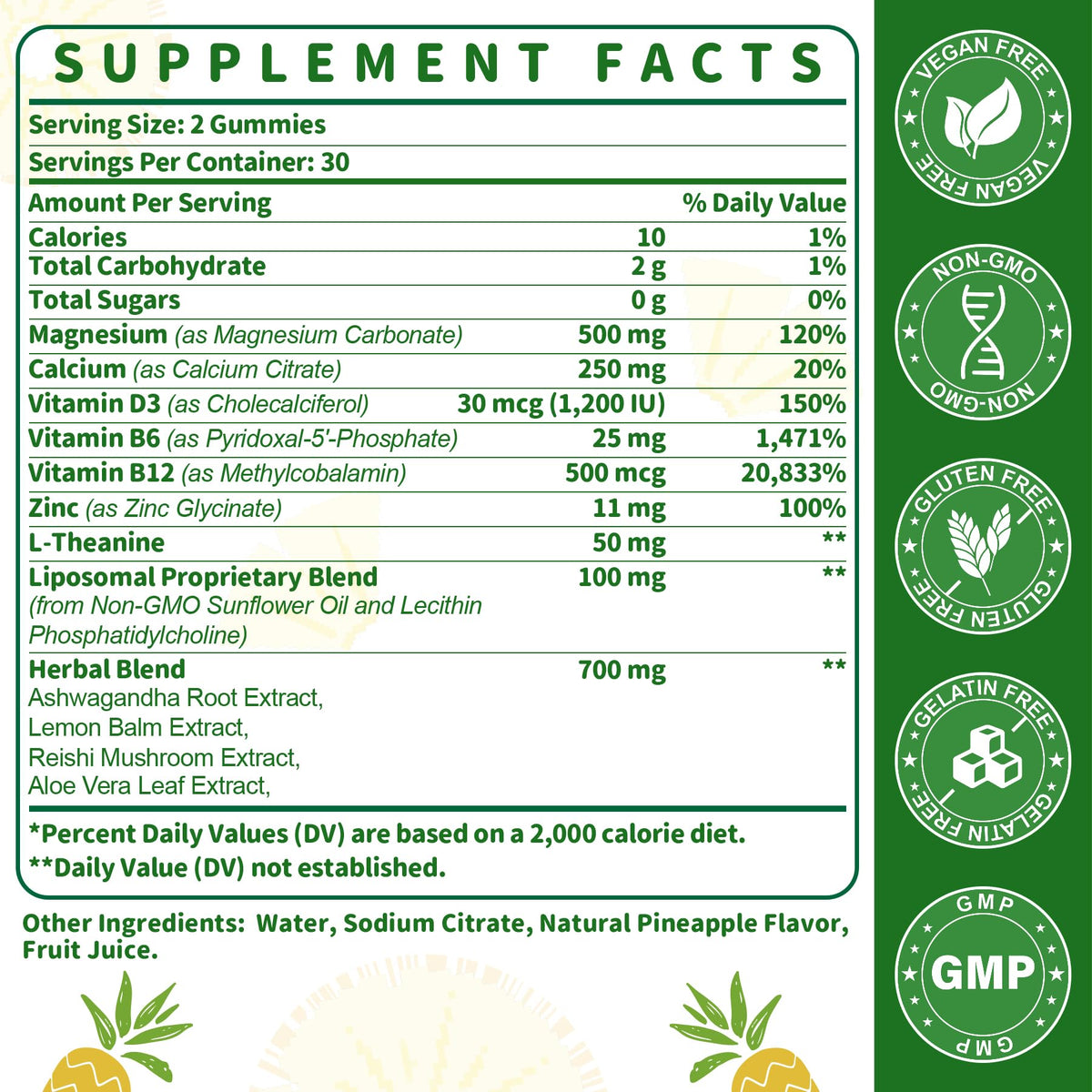 Gummies de magnésium liposomal SKLIA 500 mg - gummies individuelles