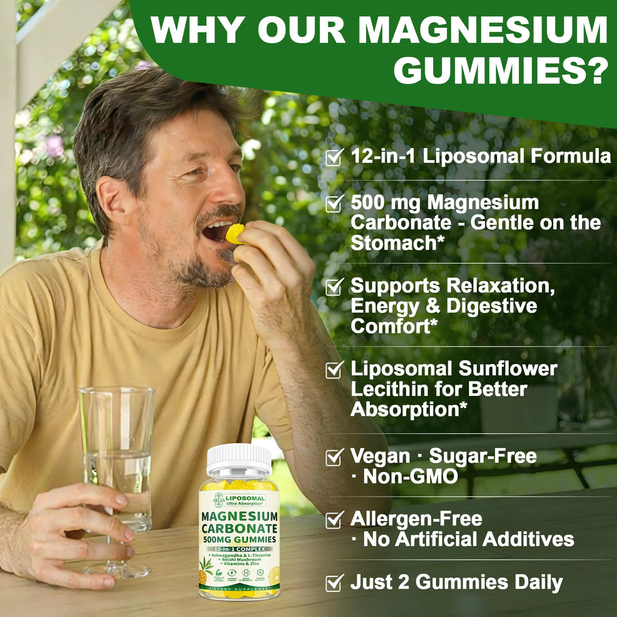 Gummies de magnésium liposomal SKLIA 500 mg - prise quotidienne