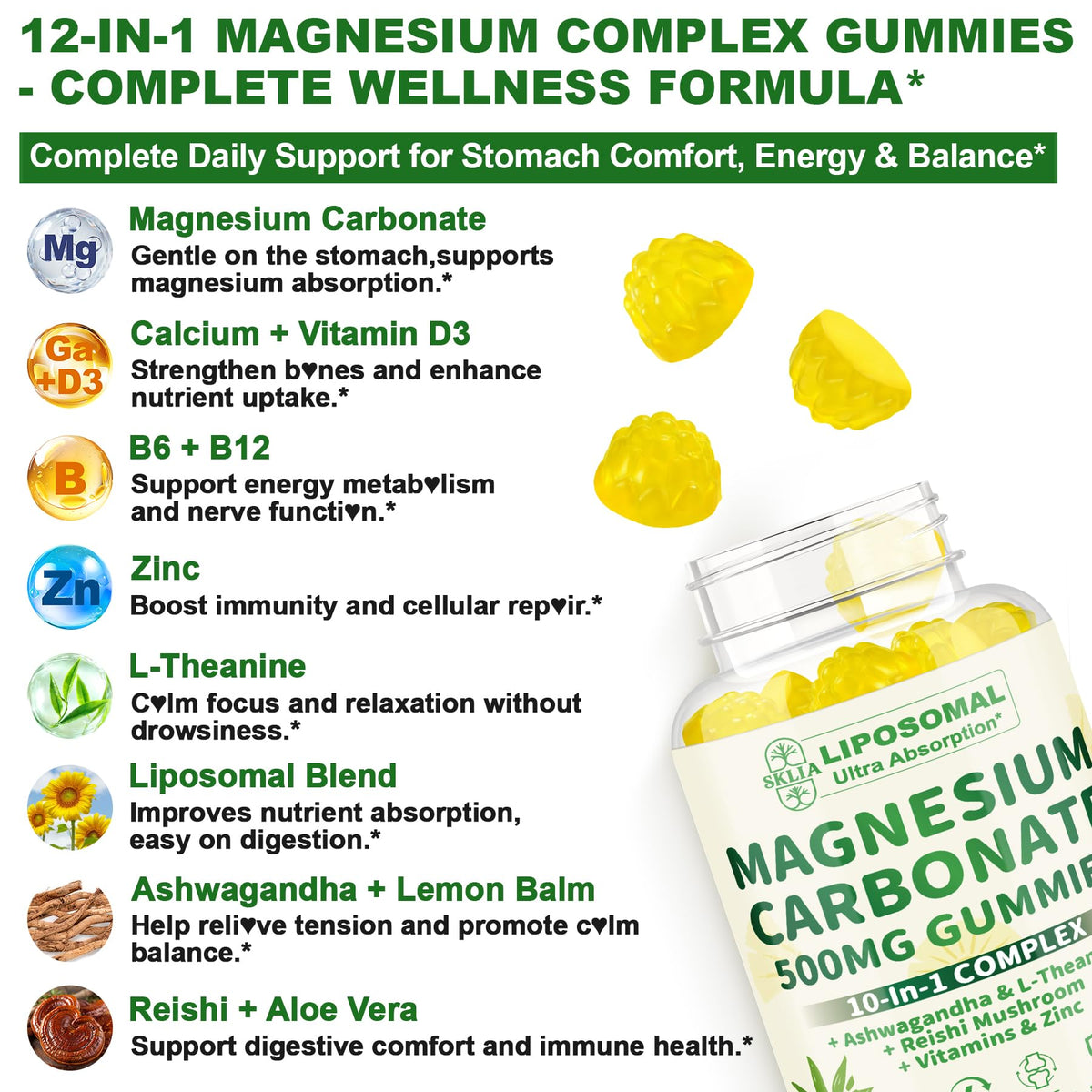 Gummies de magnésium liposomal SKLIA 500 mg - texture des gummies