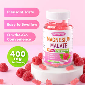 Gummies de magnésium malate MEENCCD sur une assiette