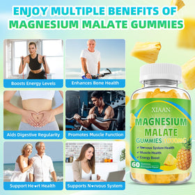 Gummies de Magnésium Malate XIAAN sur une surface en bois