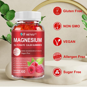 Gummies de Magnésium MENXI 600mg, présentation des gummies sur une table