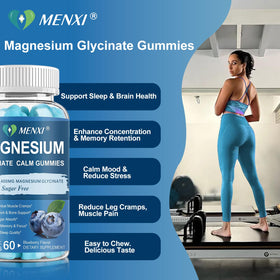 Gummies de magnésium MENXI, vue arrière de l'emballage avec ingrédients