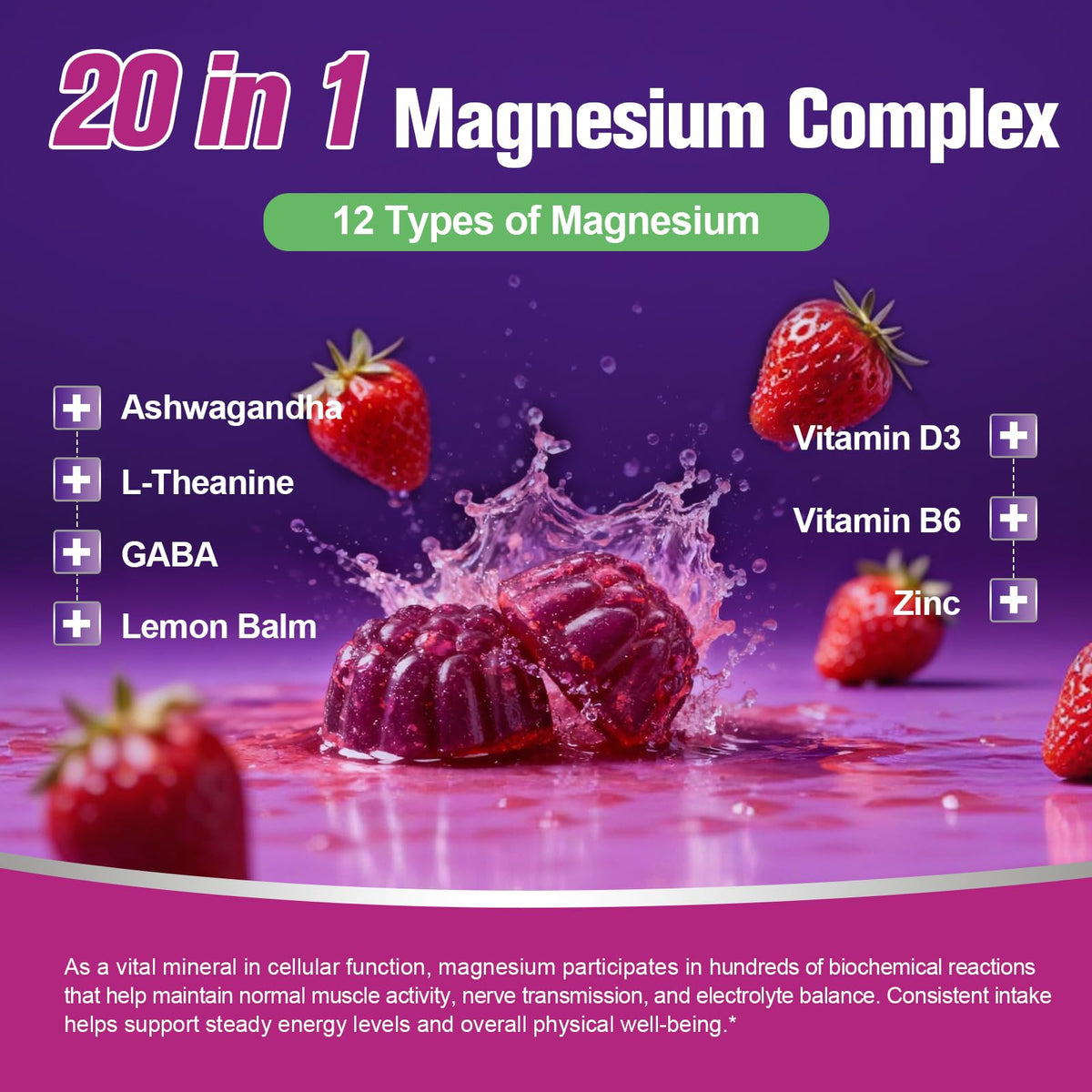 Gummies de Magnésium Migcopat 20 en 1, détail sur la texture