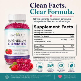 Gummies de magnésium Natural BioScience sur un fond blanc