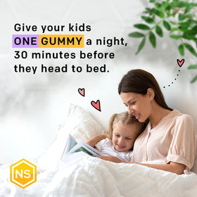 Gummies de magnésium NATURAL STACKS avec ingrédients naturels en arrière-plan