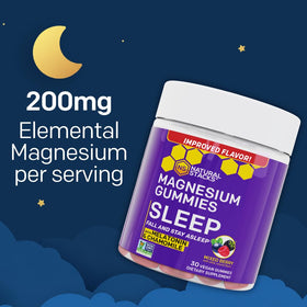Gummies de magnésium NATURAL STACKS en gros plan sur une table