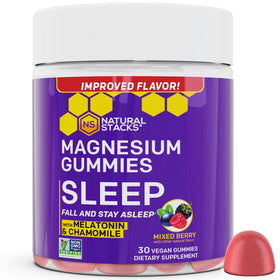 Gummies de magnésium NATURAL STACKS vue avant avec étiquette