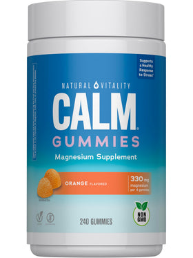 Gummies de magnésium Natural Vitality CALM saveur orange, vue de face