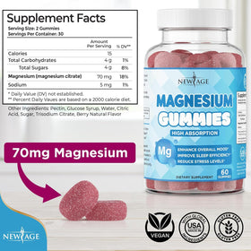 Gummies de Magnésium NEW AGE vue de côté avec étiquette
