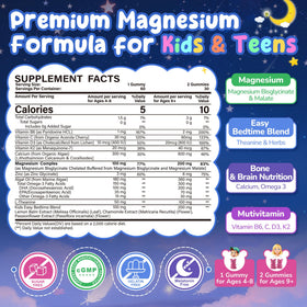 Gummies de magnésium Nextdia pour enfants, détail des ingrédients