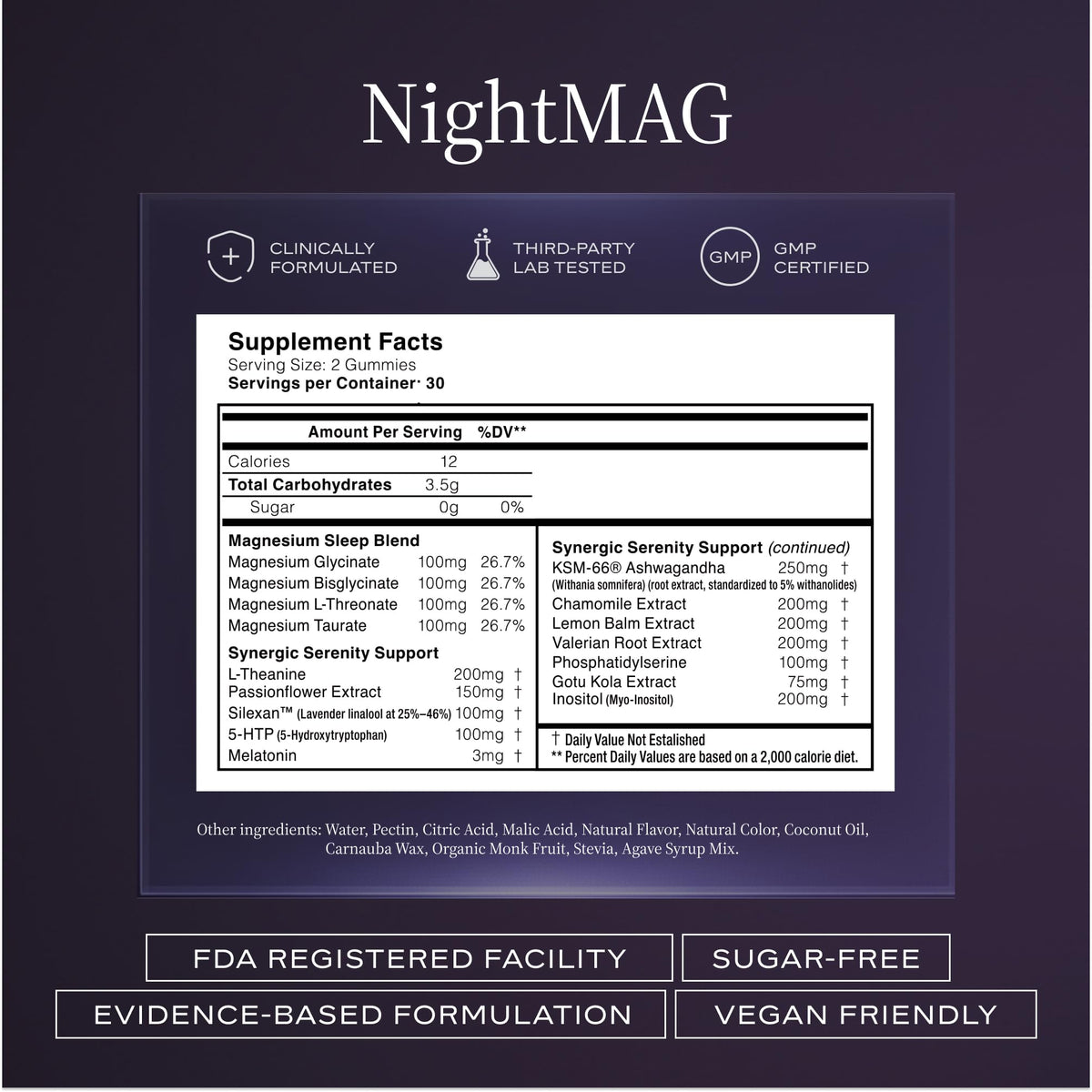 Gummies de Magnésium NightMAG ELEMENT12 cerise avec ingrédients