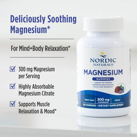 Gummies de magnésium Nordic Naturals, vue de côté montrant la texture